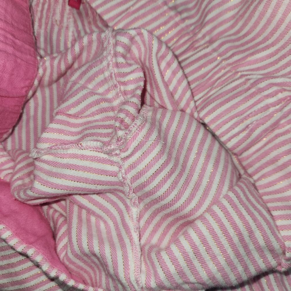 Y2k Vtg Victoria's Secret PINK Ski Bunnies Stripe Pajama Pants Pink Gold Women L - Picture 10 of 13